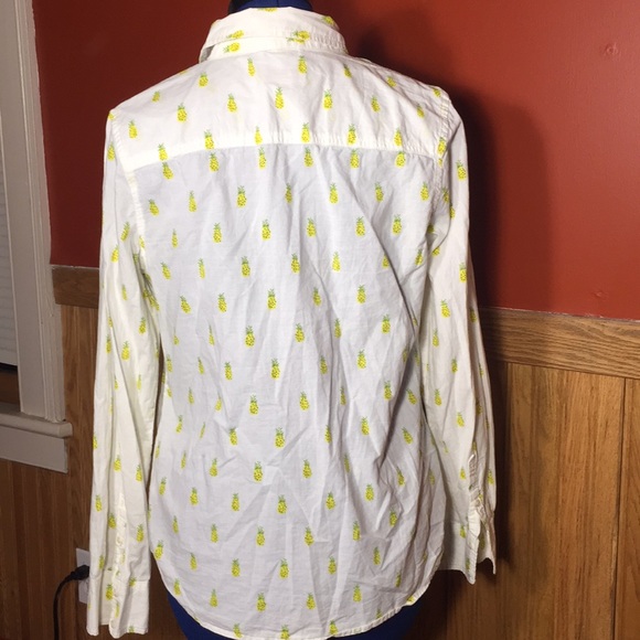 Funky Pineapple print button down shirt size M - Picture 6 of 8